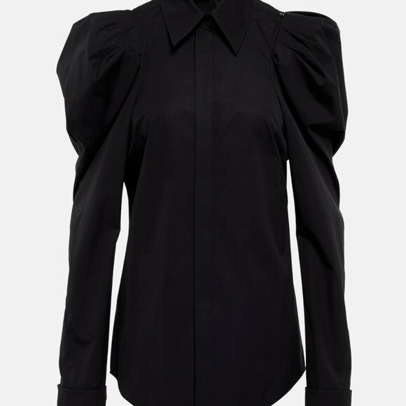 Sportmax Black Cotton Poplin Button Up Blouse NWT - Picture 2 of 10
